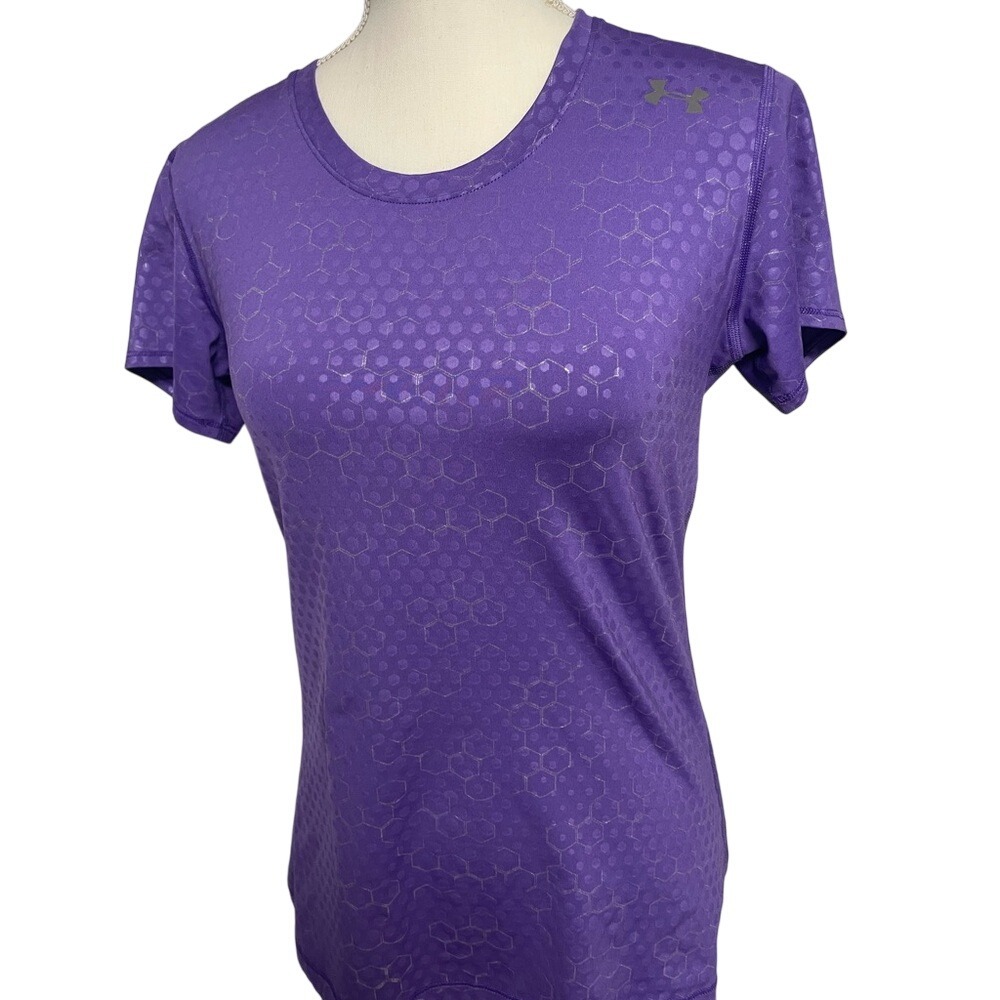 Under Armour Fitted Heat‎ Gear Performance Purple Shirt Womens Medium